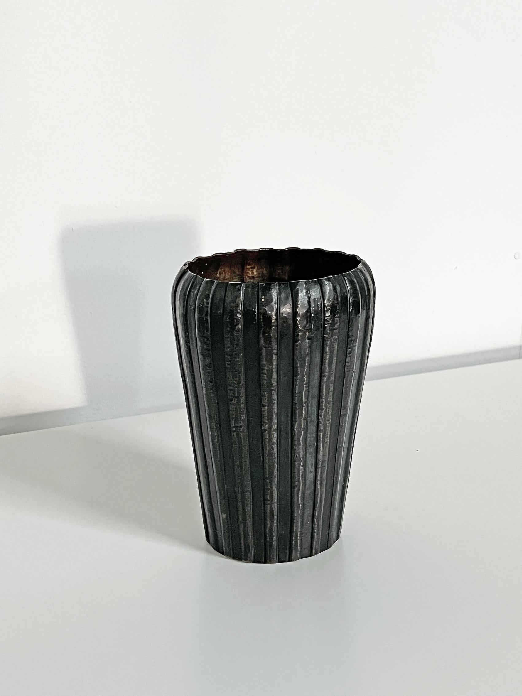 Scandinavian Modern Swedish Modern Vase in Bronze by Sune Rooth -1942 For Sale