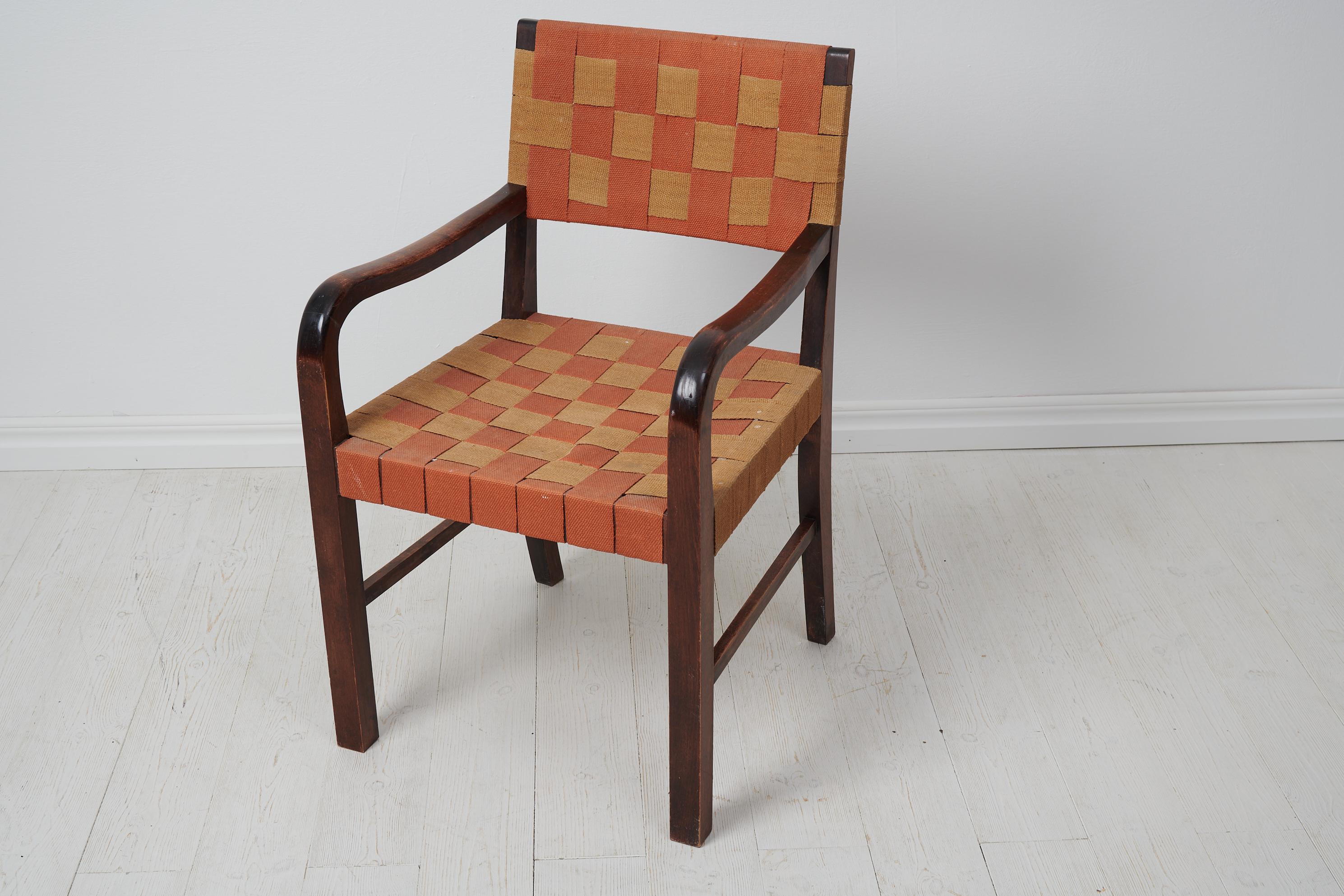 Birch Swedish Modern Vintage Armchair, 1920 to 1930 For Sale