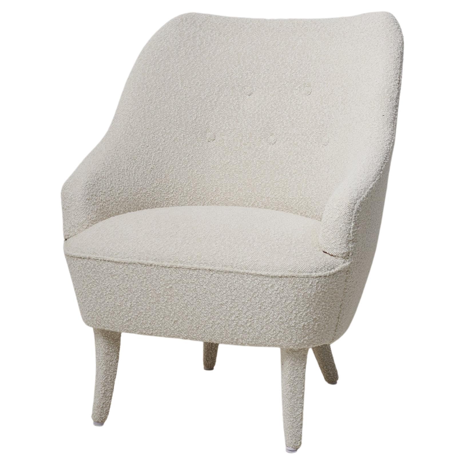 Swedish Modern Vintage Upholstered Bouclé Armchair For Sale