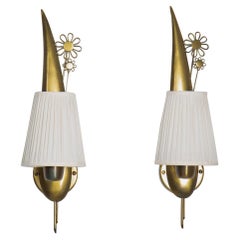 Swedish Modern Wall Lamps in Brass