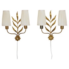 Vintage Swedish Modern Wall Lamps in Brass