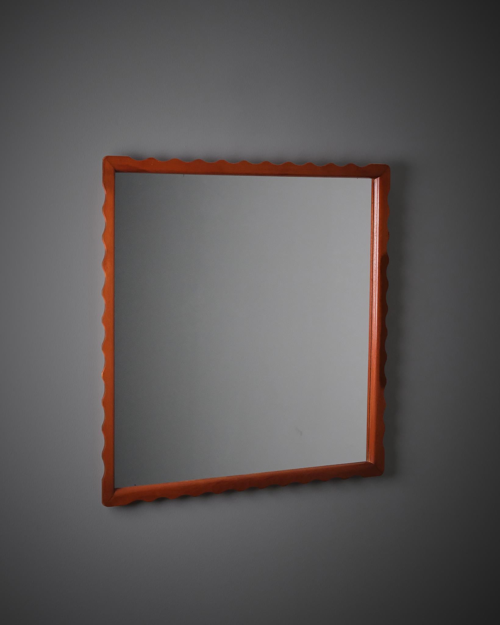 Scandinavian Modern Swedish modern wall mirror by Fröseke, 1940s For Sale