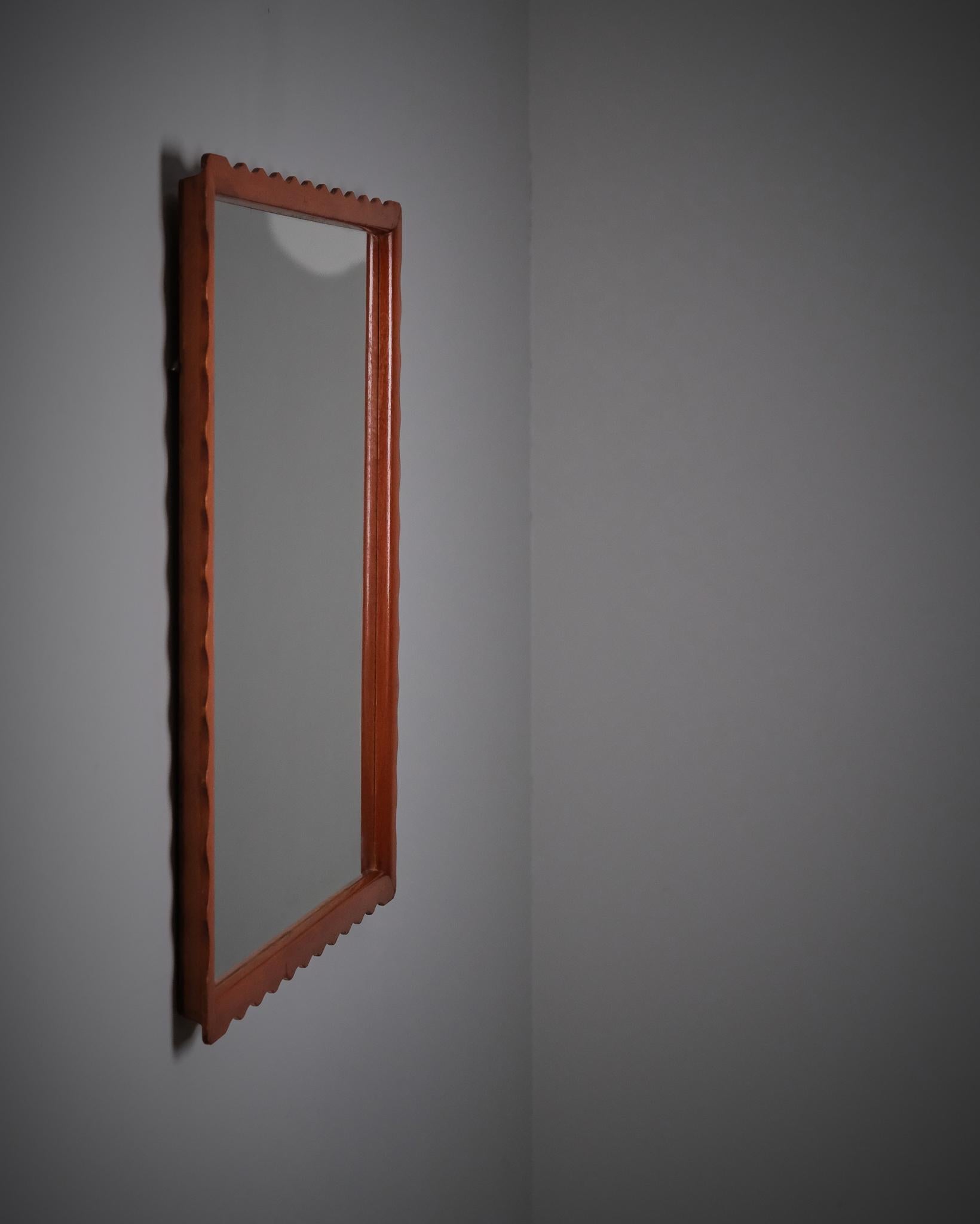 Mirror Swedish modern wall mirror by Fröseke, 1940s For Sale