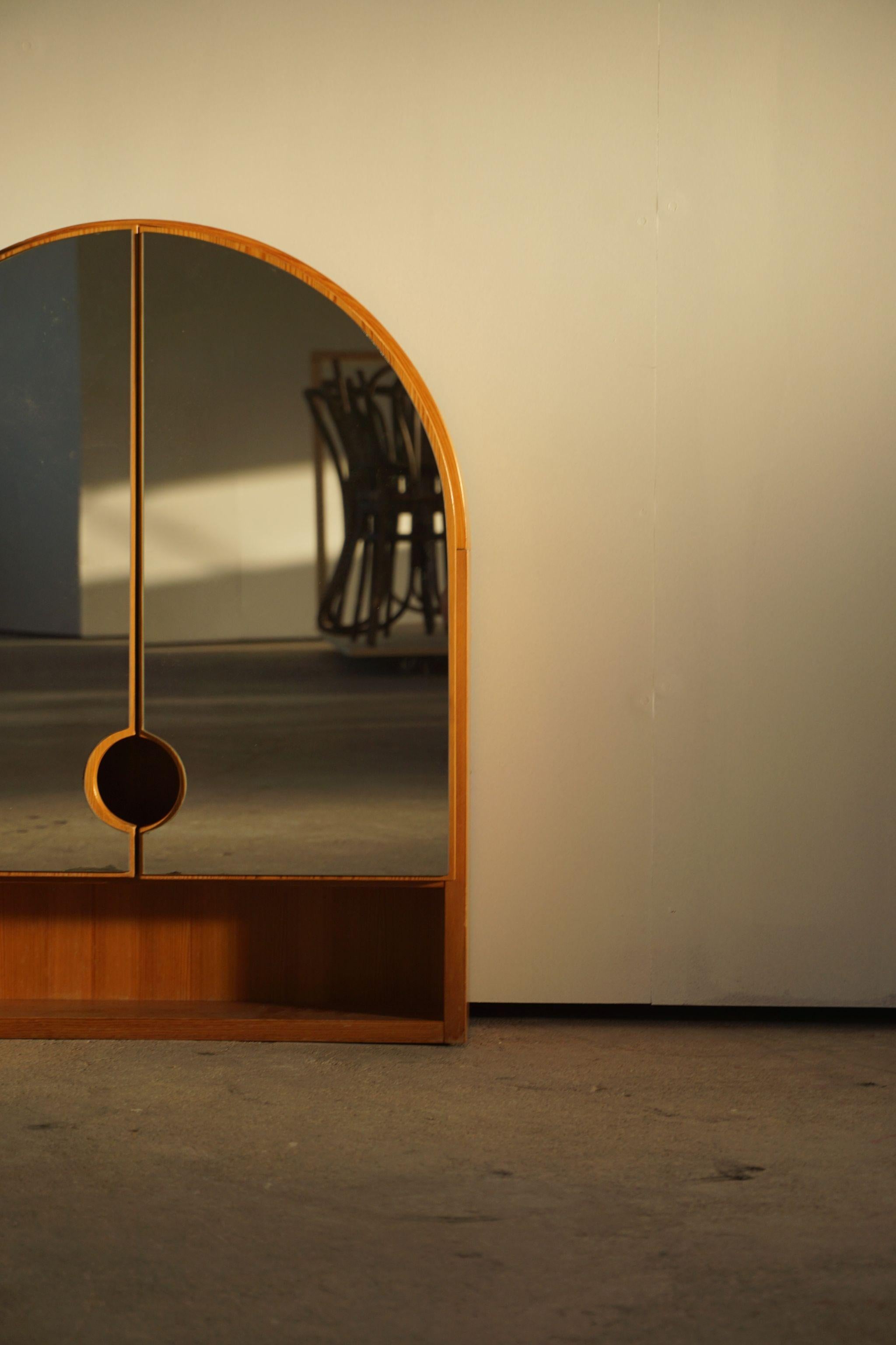 Swedish Modern Wall Mirror in Pine, Unknown Cabinetmaker, 1970s 1