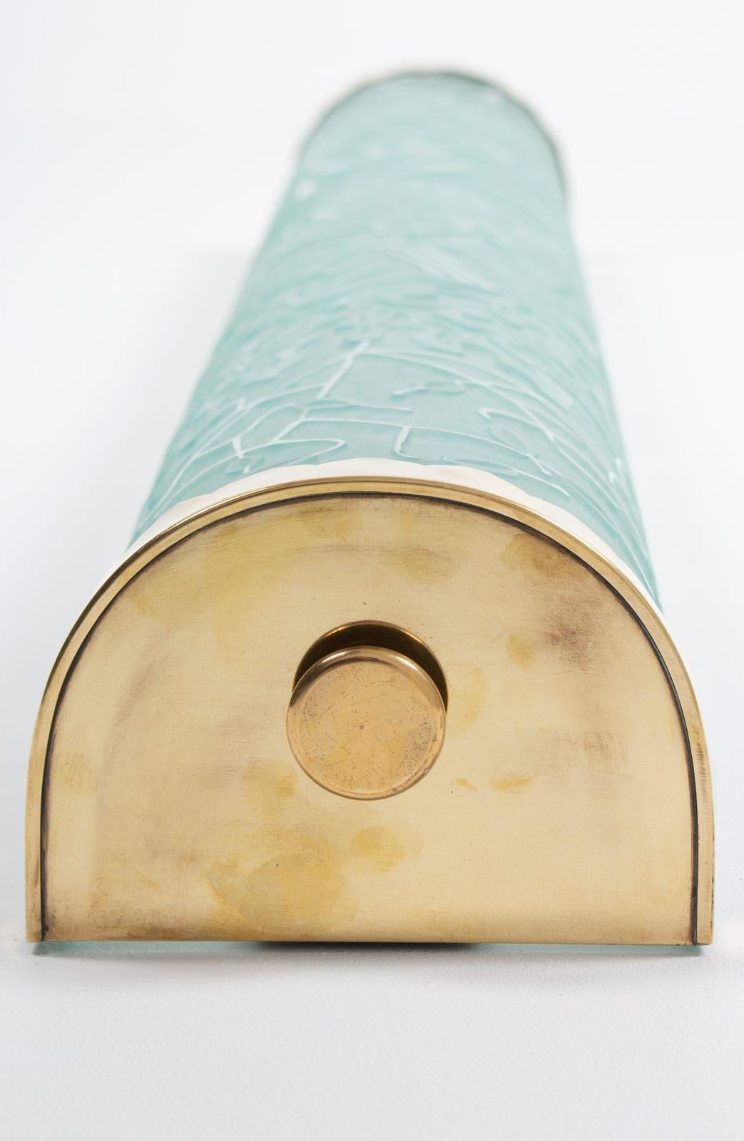 Schwedischer moderner Wandleuchter aus Messing und Glas von Carl Erik Bodn für Glssner im Angebot 5