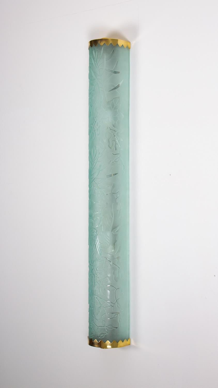 Schwedischer moderner Wandleuchter aus Messing und Glas von Carl Erik Bodn für Glssner (Moderne der Mitte des Jahrhunderts) im Angebot