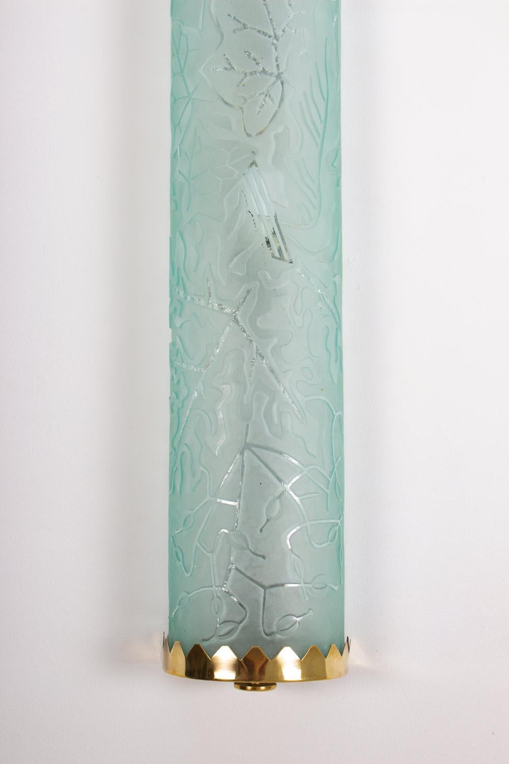 Schwedischer moderner Wandleuchter aus Messing und Glas von Carl Erik Bodn für Glssner (20. Jahrhundert) im Angebot