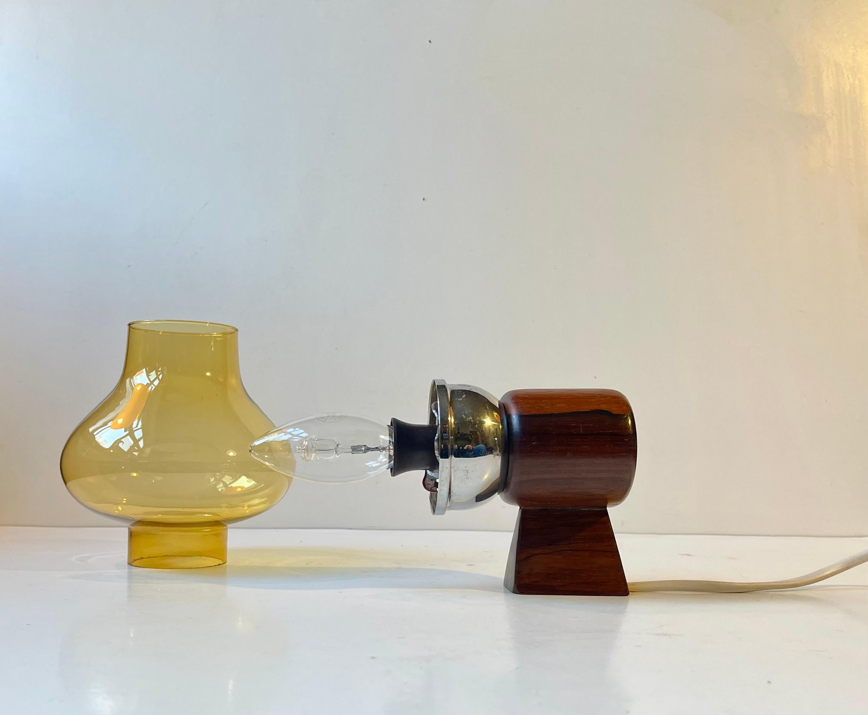 Suédois Swedish Modern Wall Sconce with Honey Smoke Glass Shade, 1960s en vente