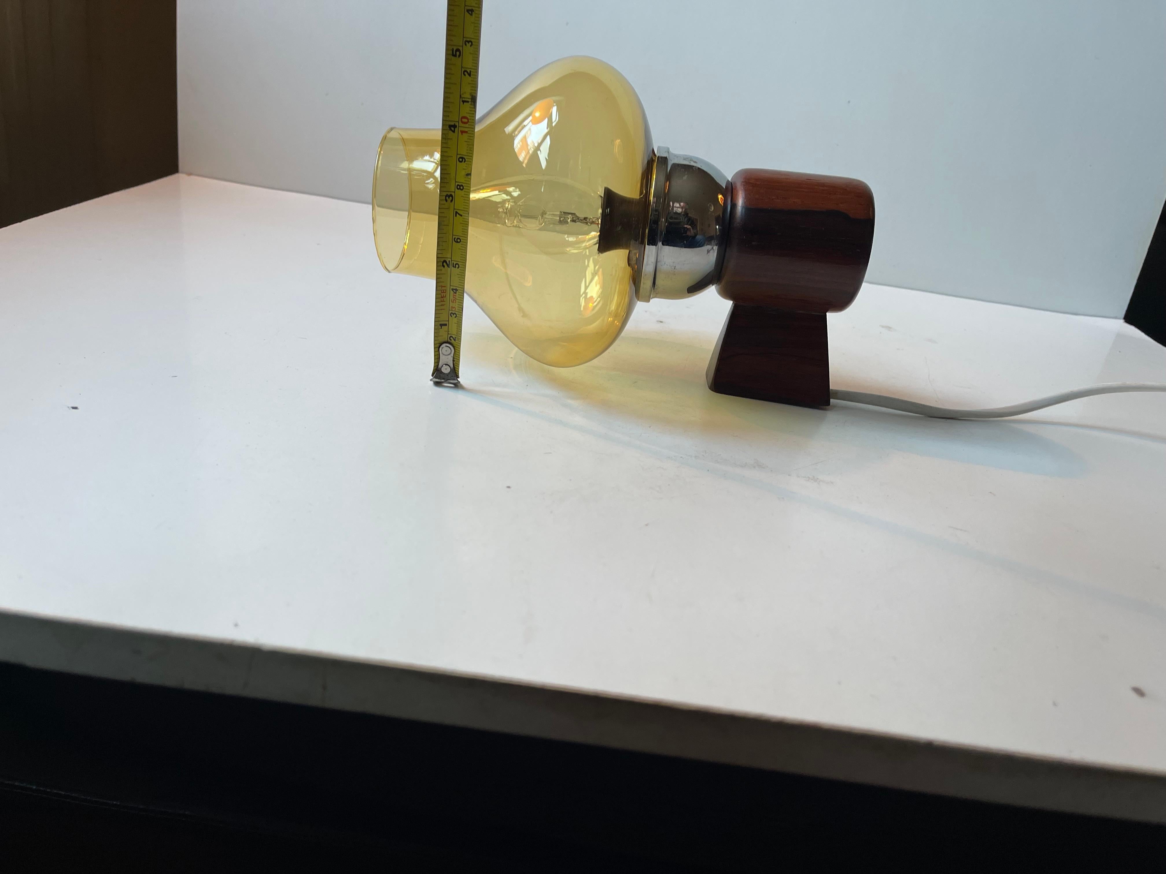 Verre brun Swedish Modern Wall Sconce with Honey Smoke Glass Shade, 1960s en vente
