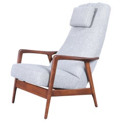 Swedish Modern Walnut Recliner Chair by Alf Svensson for Dux
