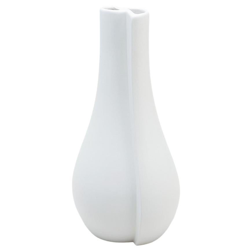 Swedish Modern White Surrea Stoneware Vase, 1940s For Sale