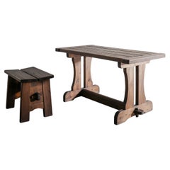 Tabouret d'appoint et table de bureau en bois de style moderne suédois par David Rosén pour Nk Stockholm