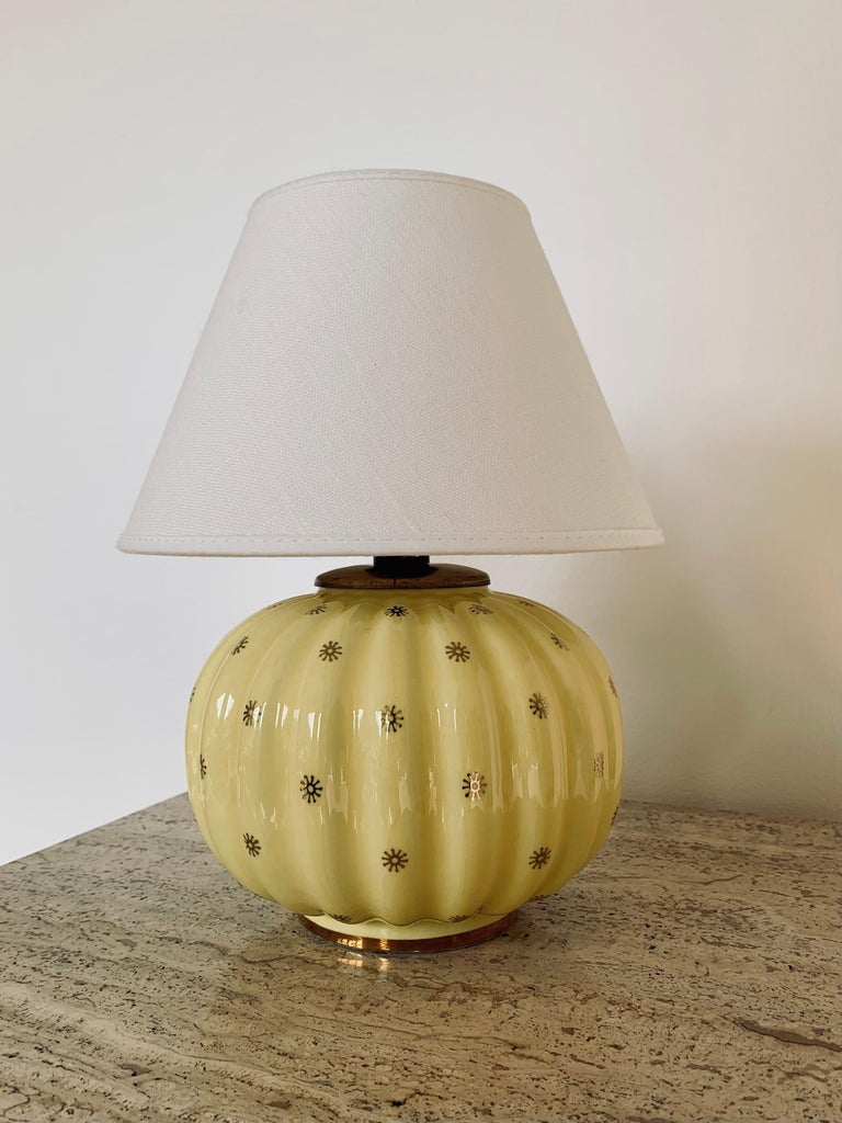Swedish modern yellow ceramic table lamp Neapel Arthur Percy Gefle ...