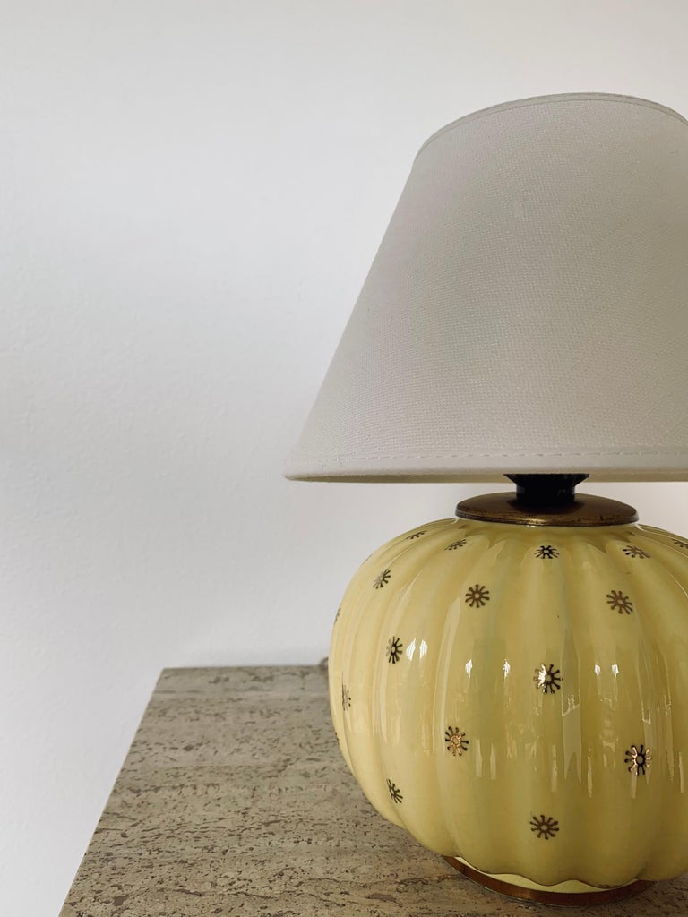 Swedish modern yellow ceramic table lamp Neapel Arthur Percy Gefle ...