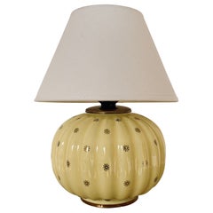 Lampe de table moderne sudoise en cramique jaune Neapel Arthur Percy Gefle Upsala Ekeby