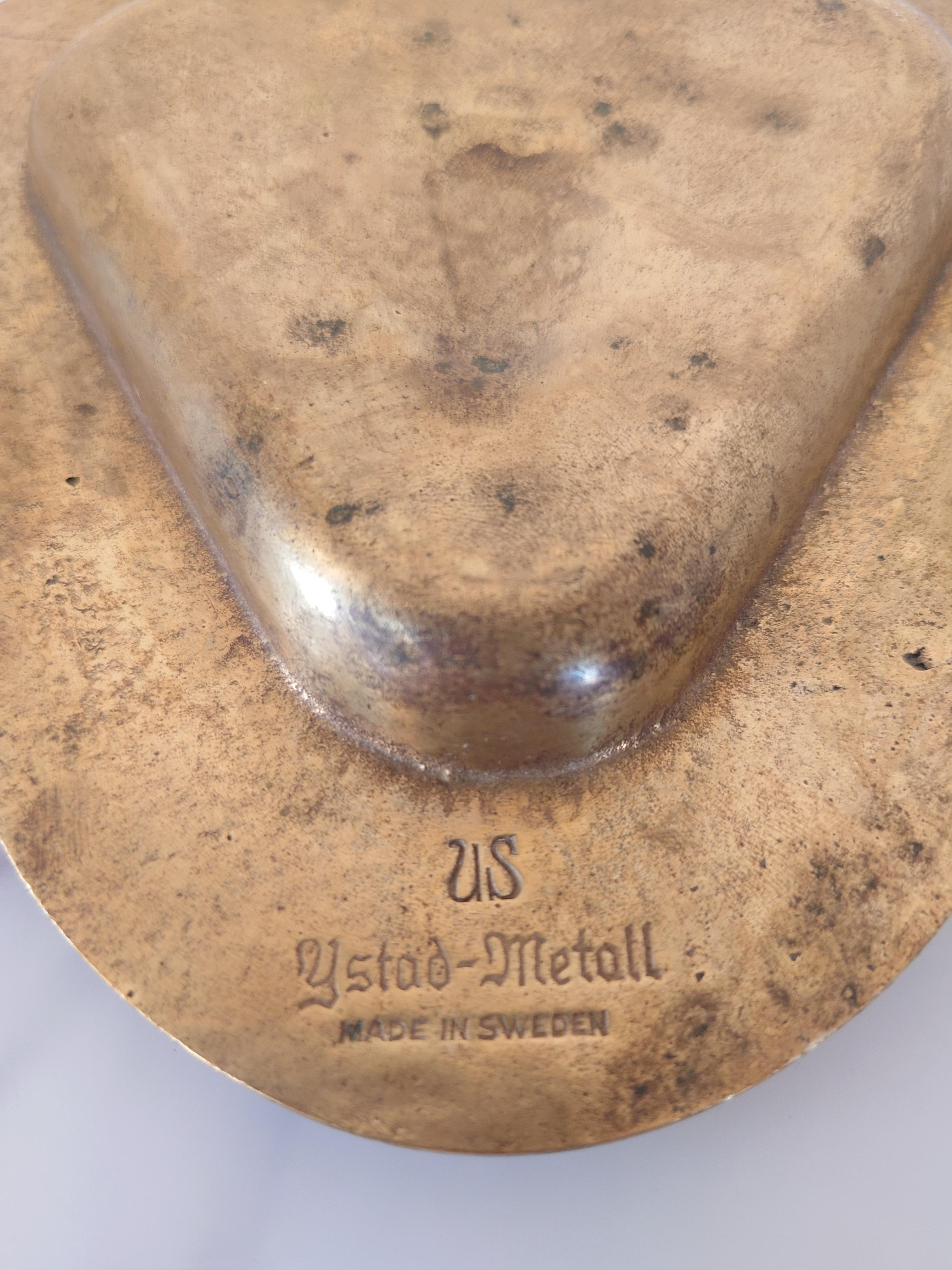 Ferronnerie Cendrier suédois moderne Ystad métallisé Ulla Fogelklou-Skogh, années 1940 en vente