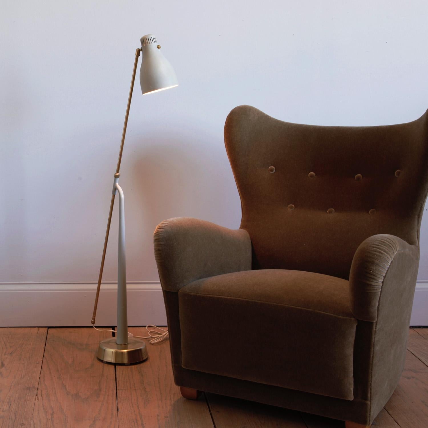 Swedish Moderne Mohair Wingback Chair Attributed to Otto Schulz for Boet 1