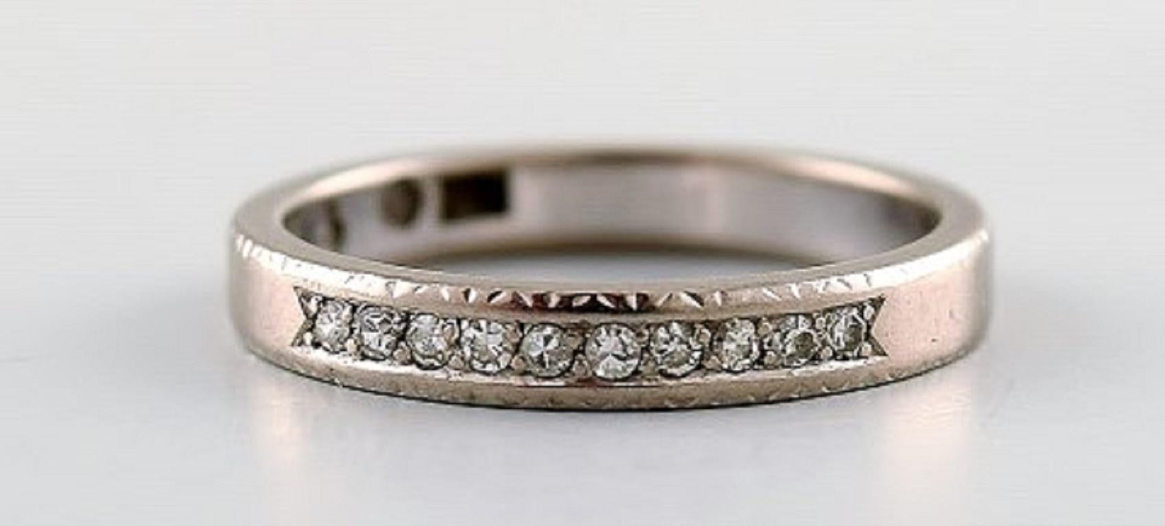 white gold diamond alliance ring