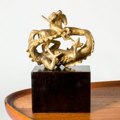 Swedish Modernist Bronze Sculpture by Stig Blomberg, Herman Bergman, Sweden