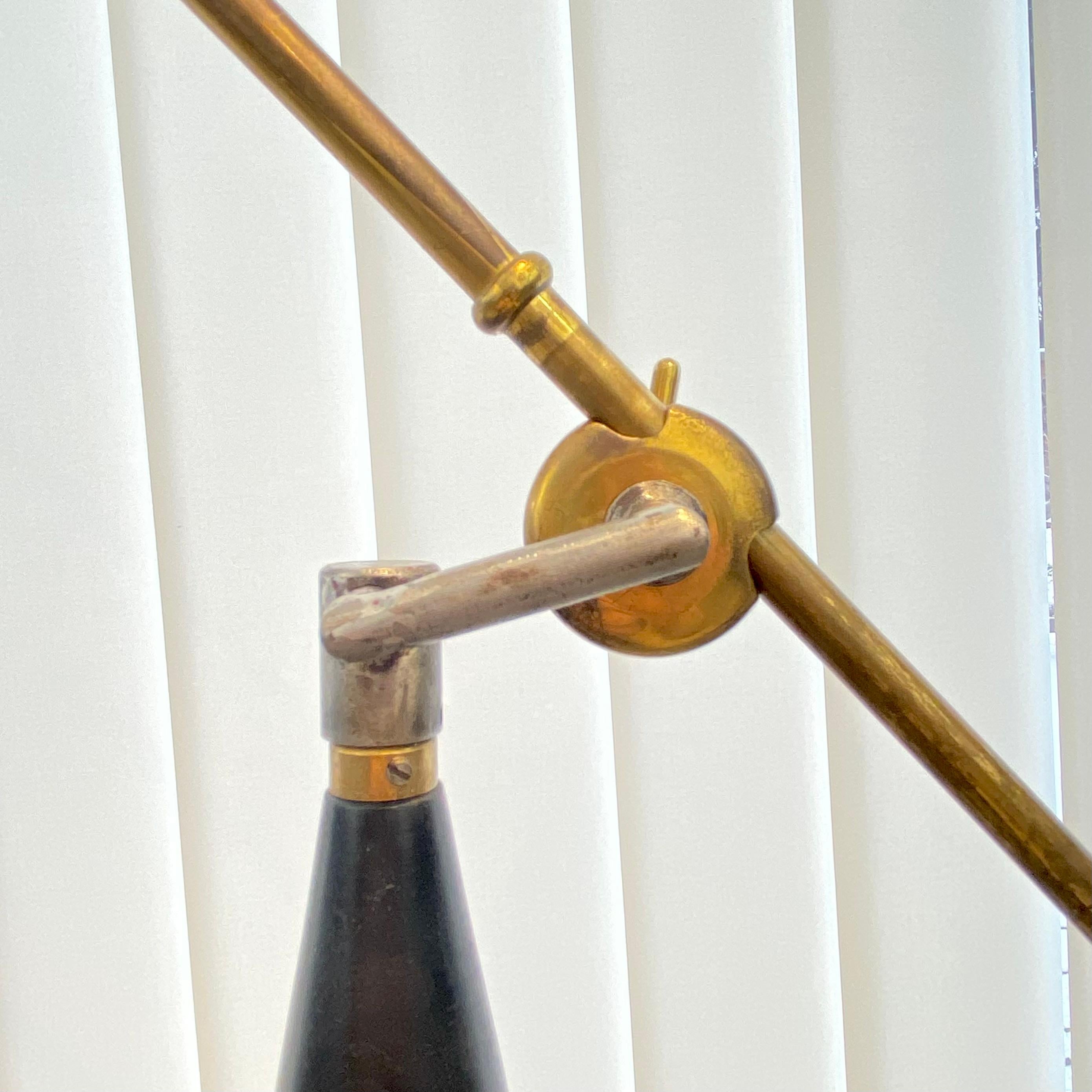 Swedish modernist counterweight floor lamp, 1950s For Sale 5