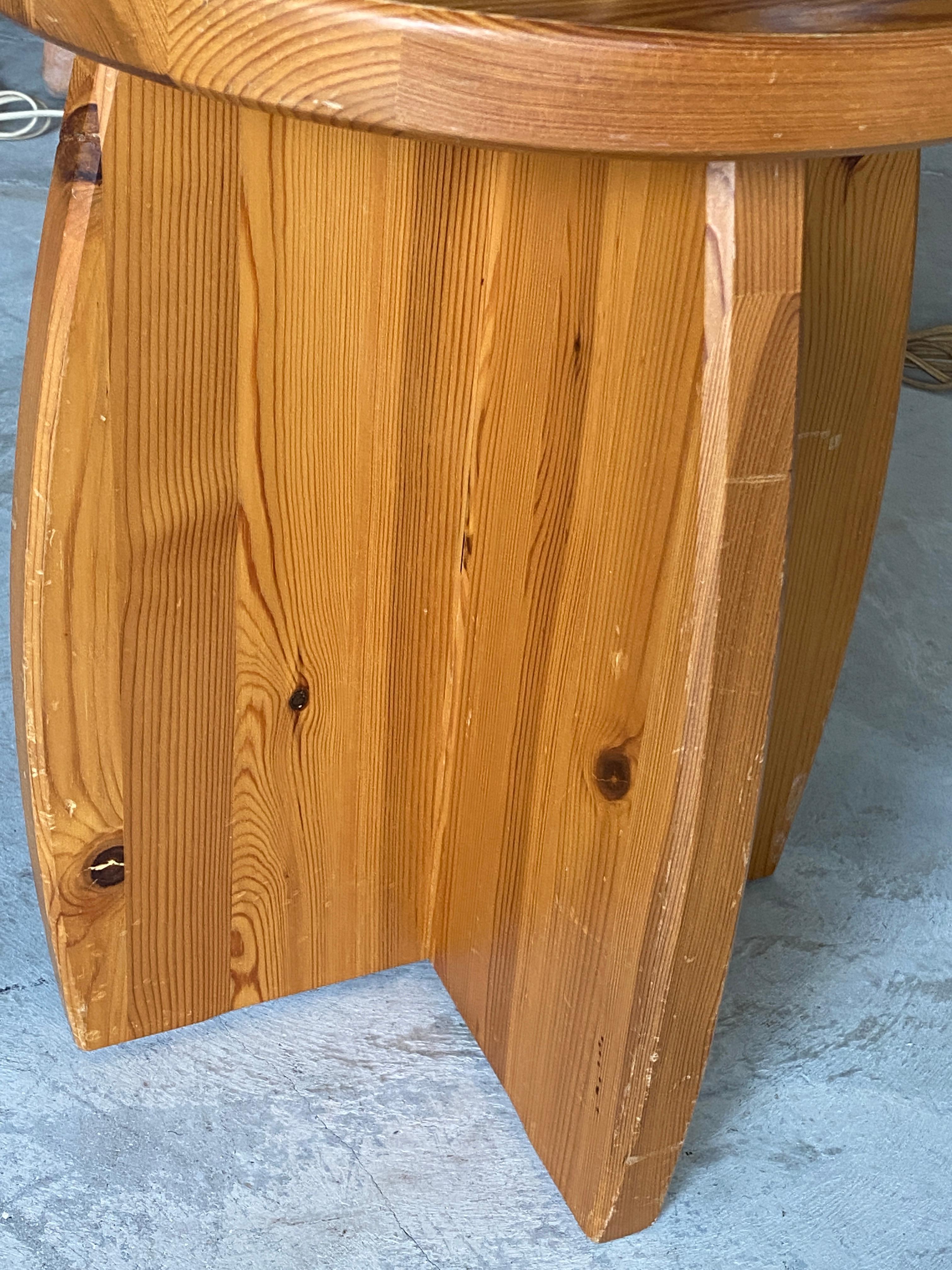 Swedish Modernist Designer, Minimalist Stools, Pine, 1970s 1