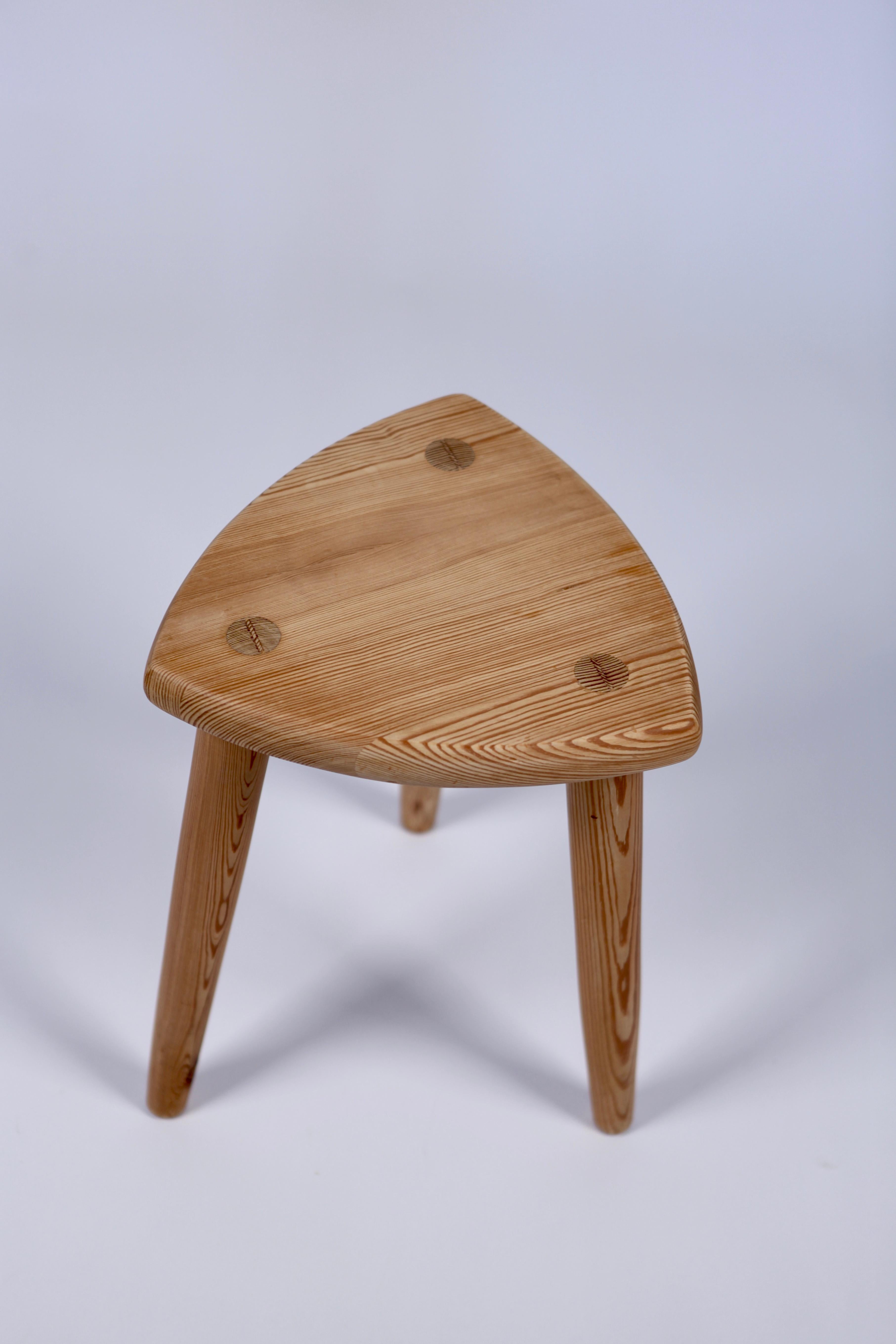 Swedish Modernist Designer, Pine Stool, 1950s 1