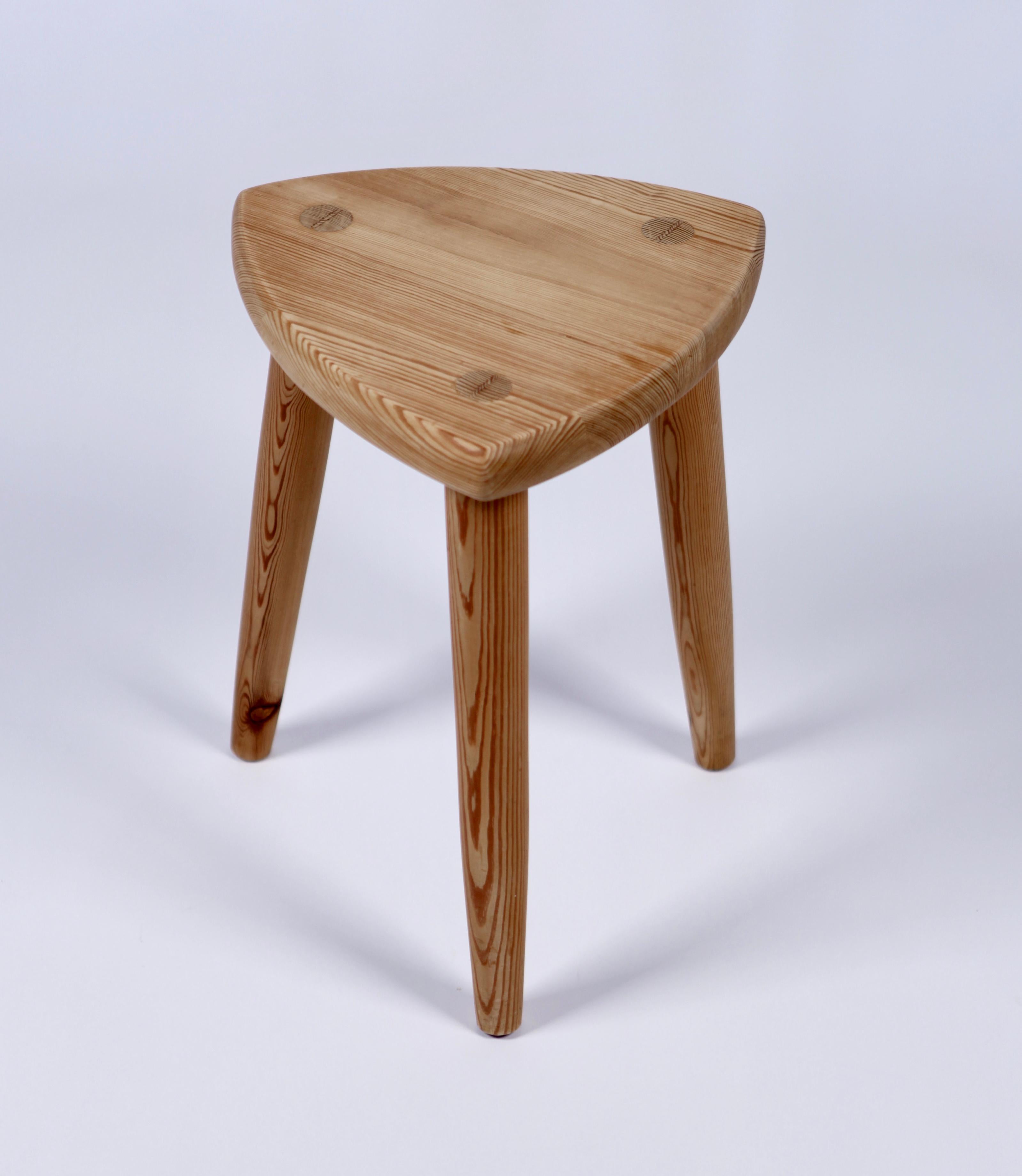Swedish Modernist Designer, Pine Stool, 1950s 2