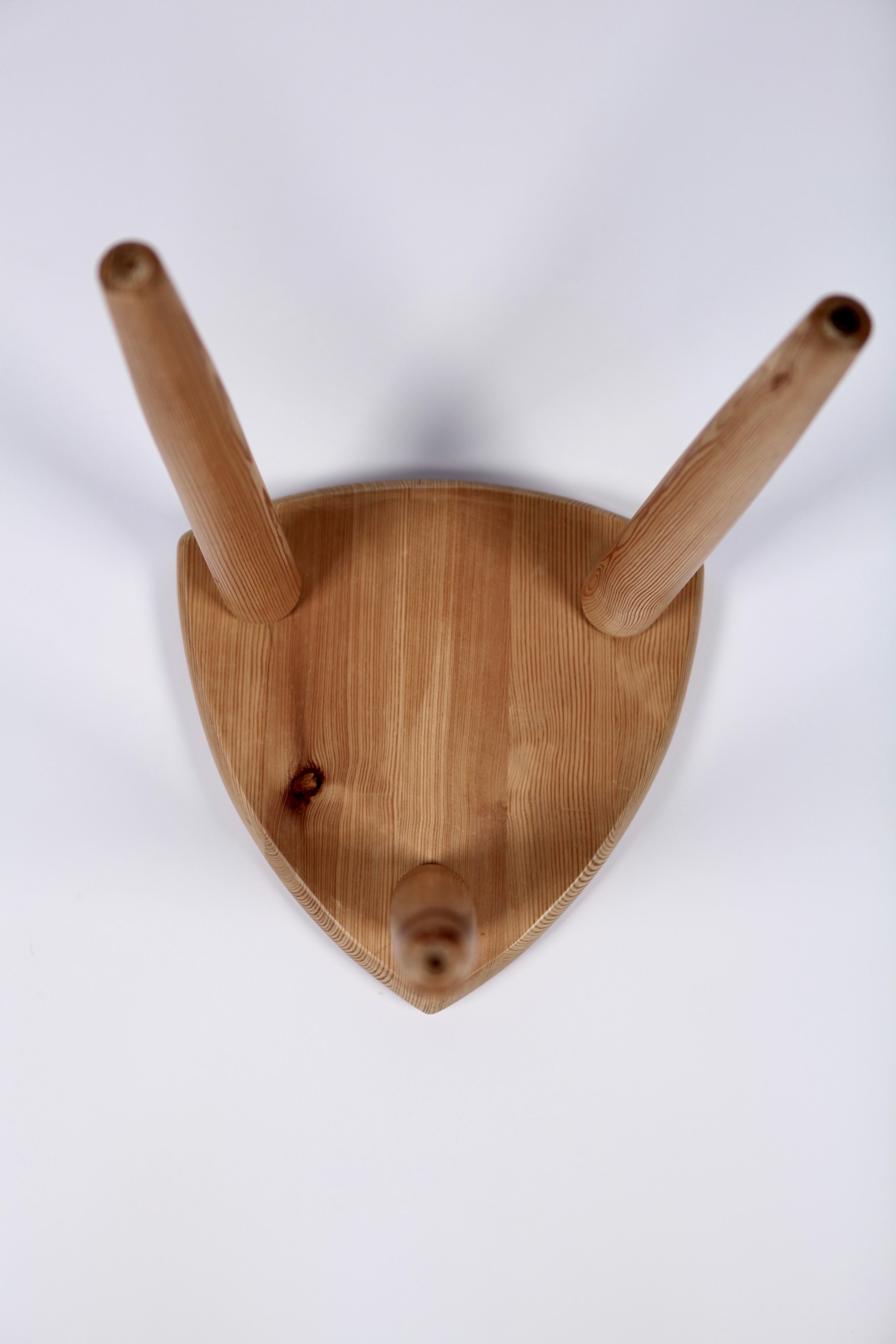 Swedish Modernist Designer, Pine Stool, 1950s 3