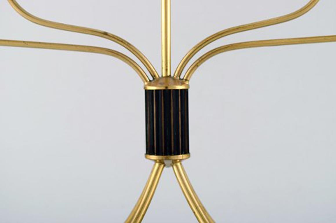 Scandinavian Modern Swedish Modernist Five-Armed Brass Candlestick, Swedish Design