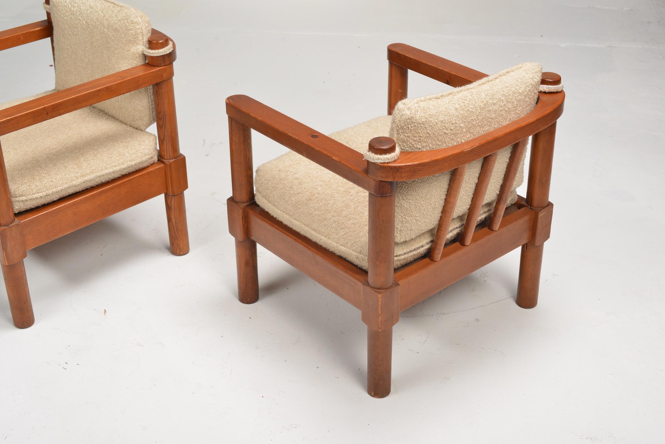 Schwedische Modernist Lounge Chairs aus Kiefer im Zustand „Gut“ im Angebot in Los Angeles, CA