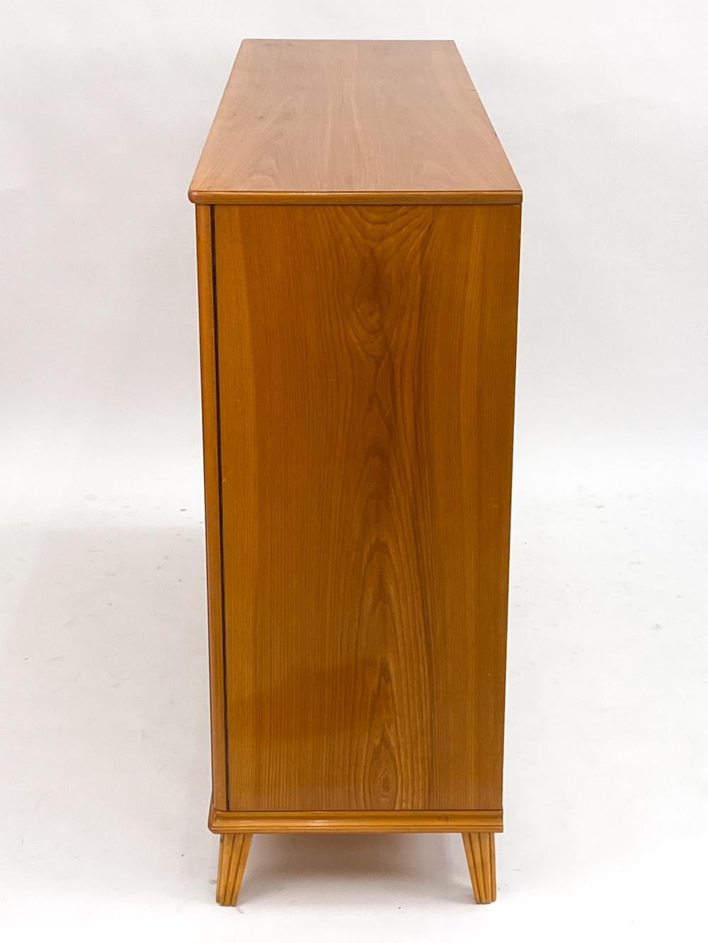 Swedish Modernist Maple and Inlay Highboard, Circa 1950's For Sale 5