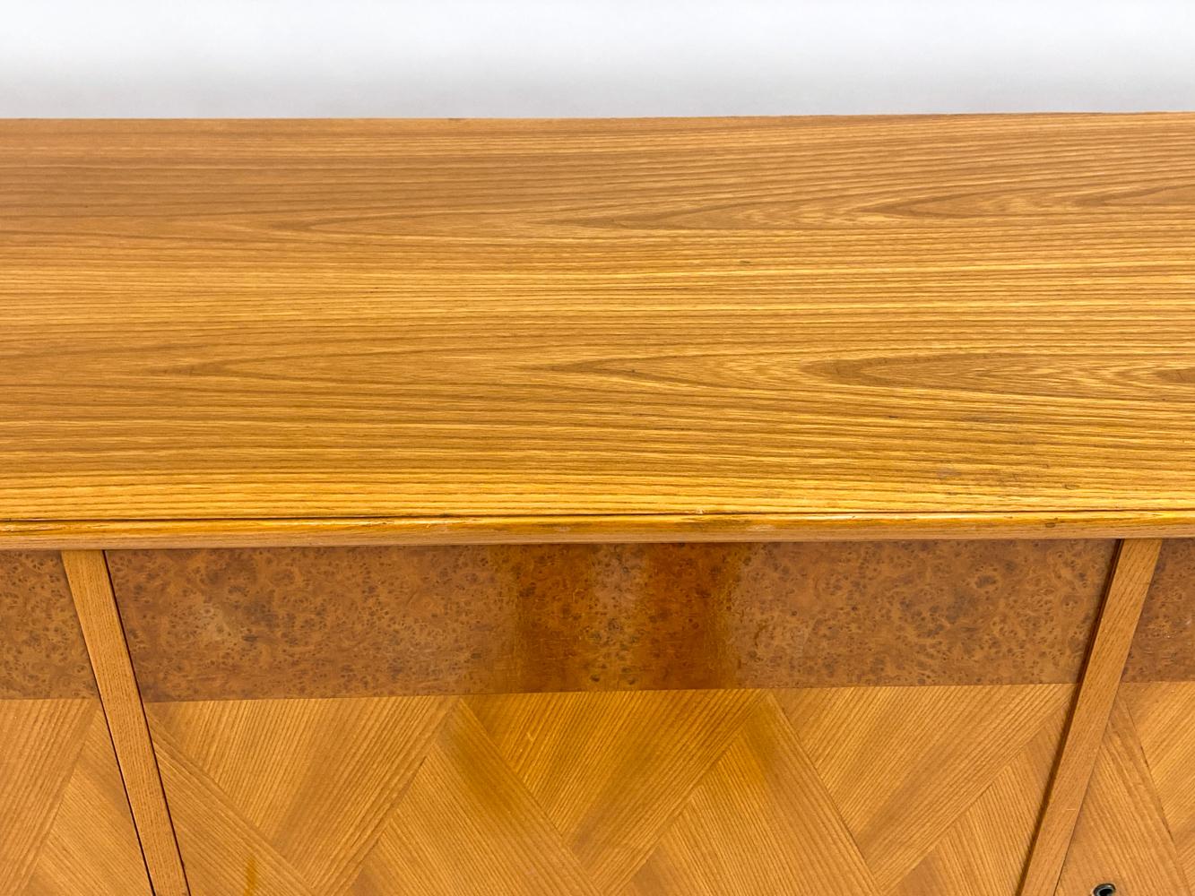 Wood Swedish Modernist Maple and Inlay Highboard, Circa 1950's For Sale