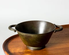 Swedish Modernist Patinated Bronze Bowl from GAB, 1930s