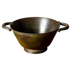 Swedish Modernist Patinated Bronze Bowl from GAB, 1930s