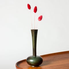 Swedish Modernist Patinated Bronze Vase from GAB, 1930s