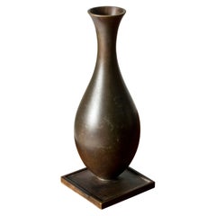 Swedish Modernist Patinated Bronze Vase from GAB, 1930s
