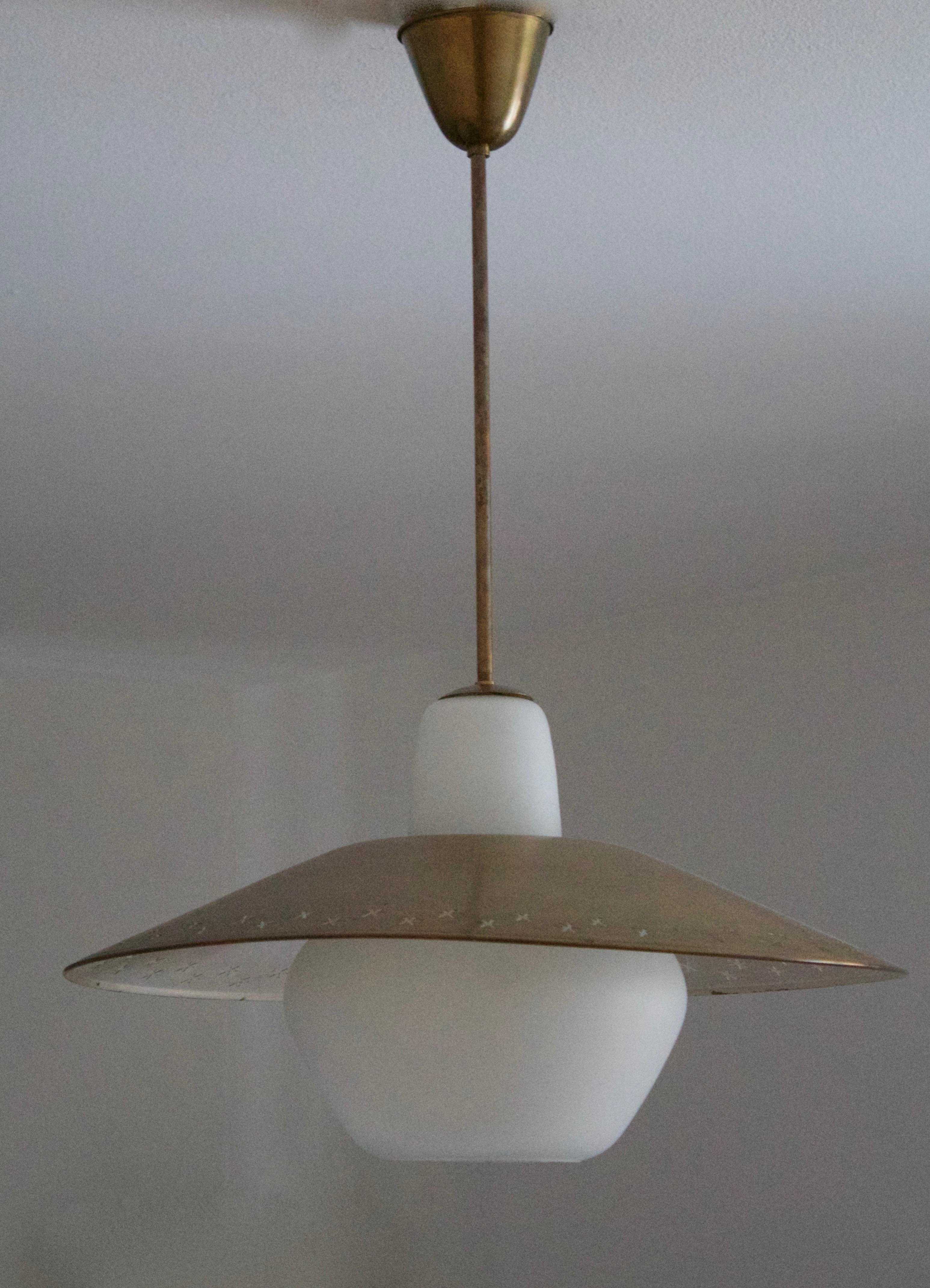 A pendant light. Designed and produced in Sweden, 1940s.