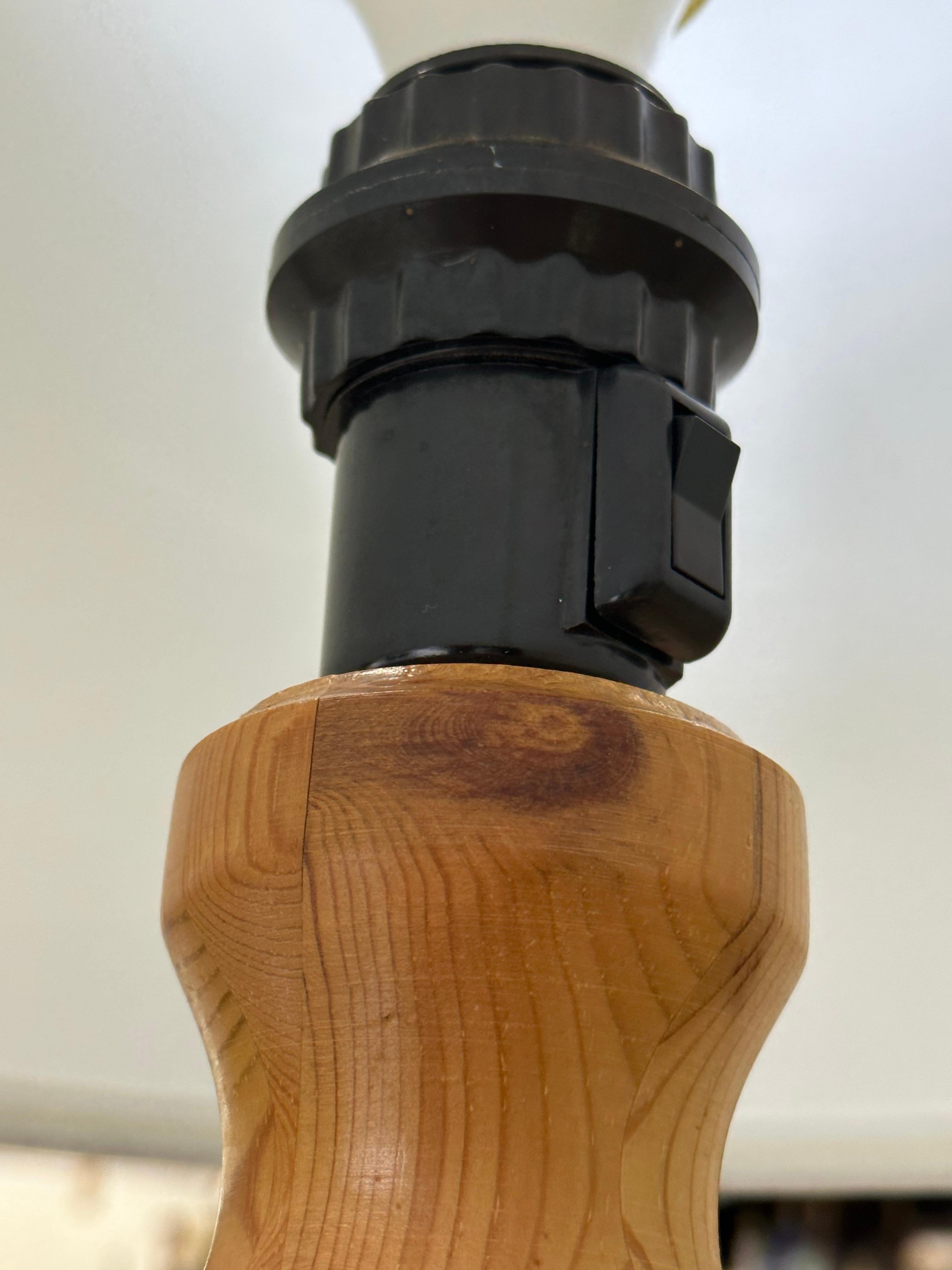 Swedish Modernist Pine Turned Table Lamp For Sale 1