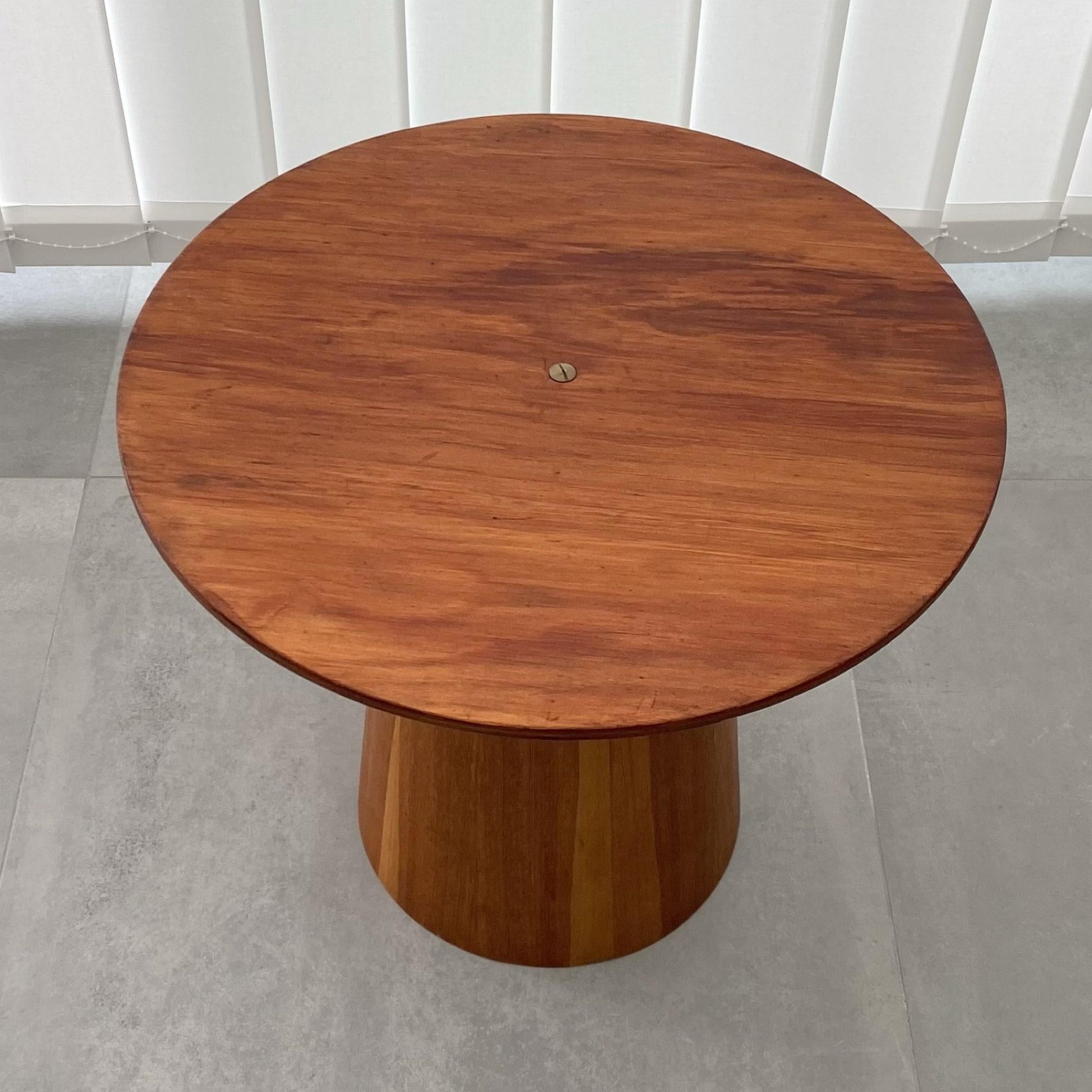 Mid-20th Century Swedish modernist pinewood mushroom side table by Martin Åberg, Servex, 1960s