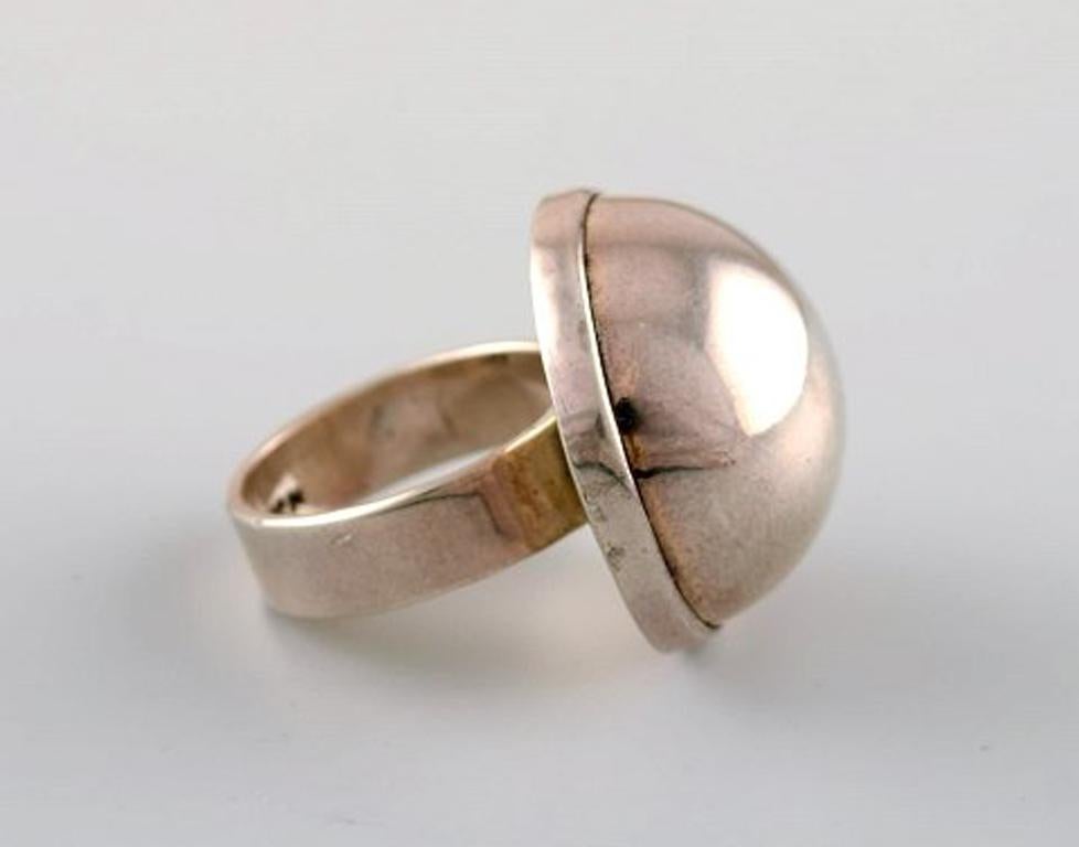 Swedish Modernist Silver Ring, 1960s In Good Condition In bronshoj, DK