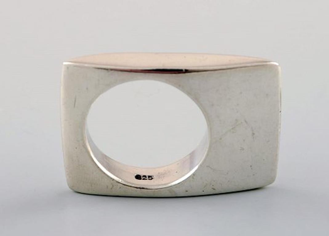 Swedish Modernist Silver Ring, 1960s In Good Condition In bronshoj, DK