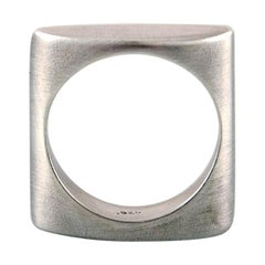 Vintage Swedish Modernist Silver Ring, 1960s