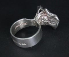 Swedish Modernist Silver Ring by Olle Ohlsson for Kaplans, Stockholm, 1975