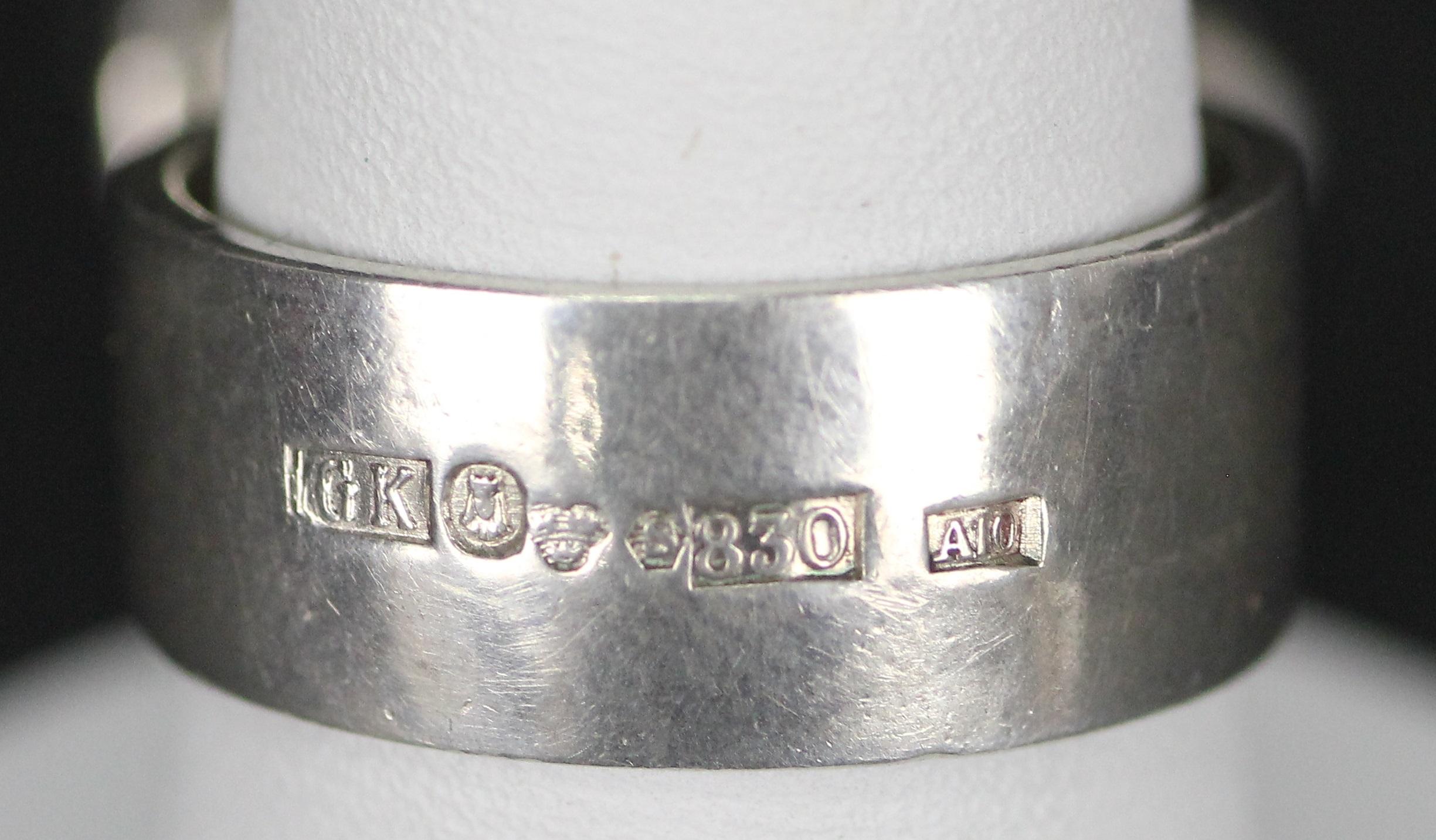 Swedish Modernist Silver Ring by Olle Ohlsson for Kaplans, Stockholm, 1975 For Sale 1