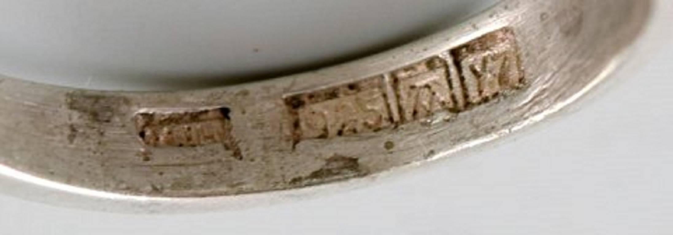 Swedish Modernist Stamped Silver Ring In Good Condition In bronshoj, DK