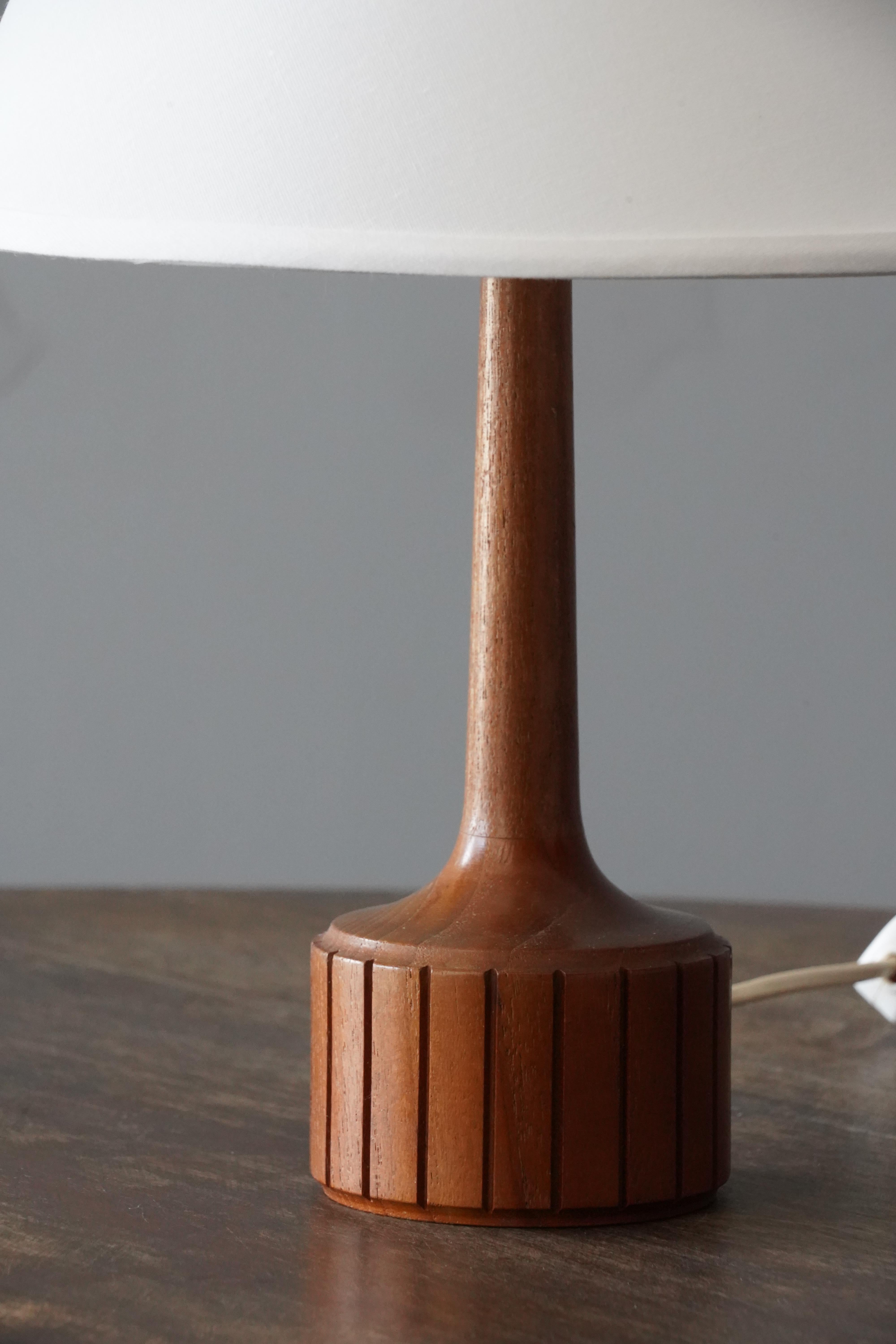 Mid-20th Century Swedish, Modernist Table Lamp, Teak, Sweden, 1960s