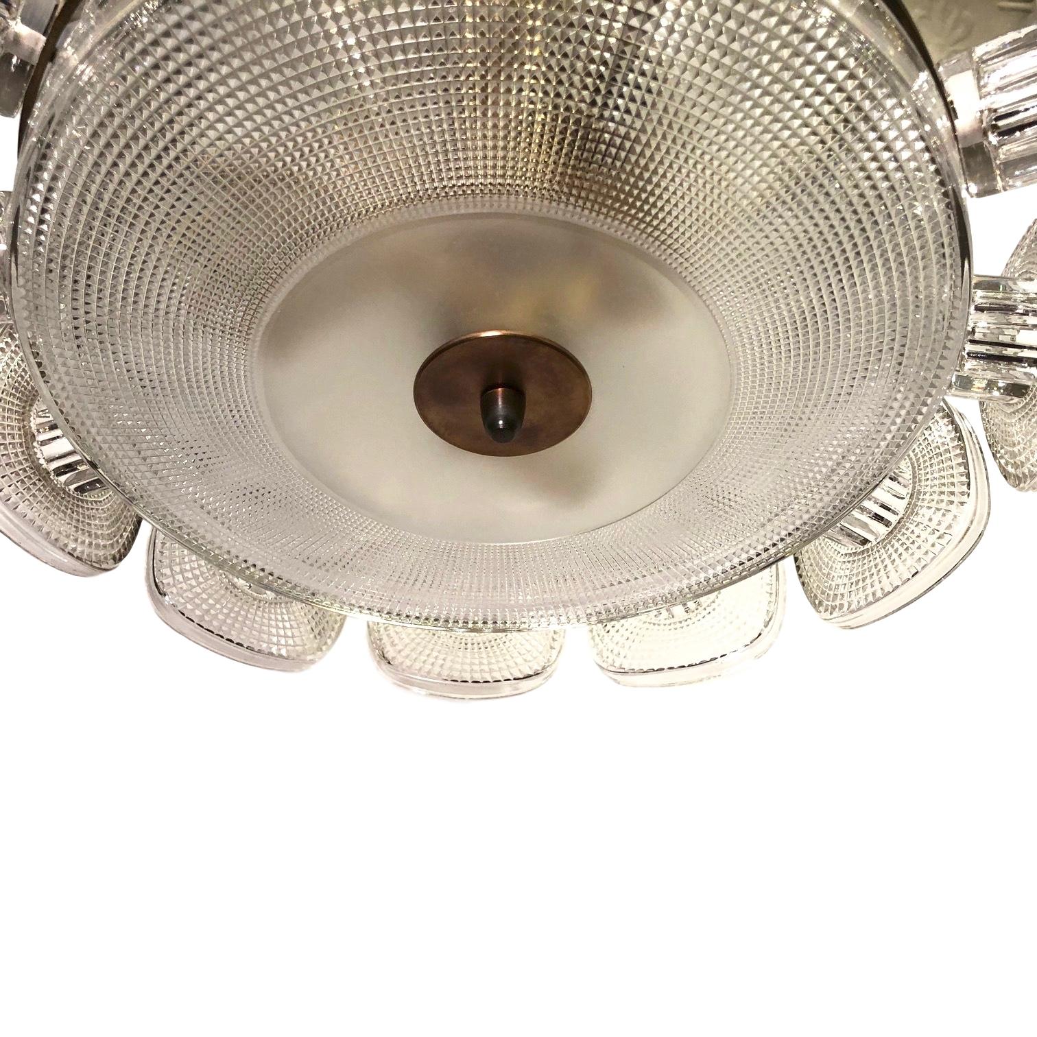 Mid-20th Century Swedish Molded Glass Ceiling Fixture