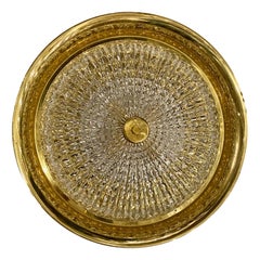 Swedish Molded Glass Flush-Mounted Light Fixture