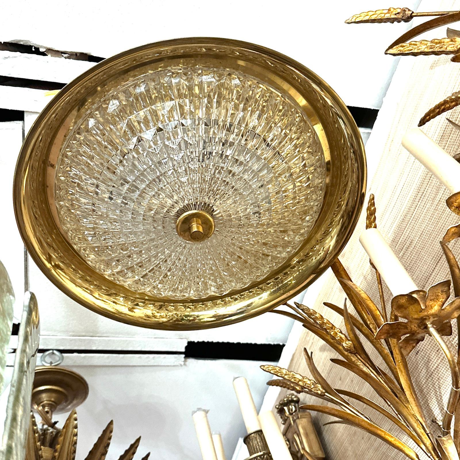 Swedish Molded Glass Flush-Mounted Light Fixture For Sale 1