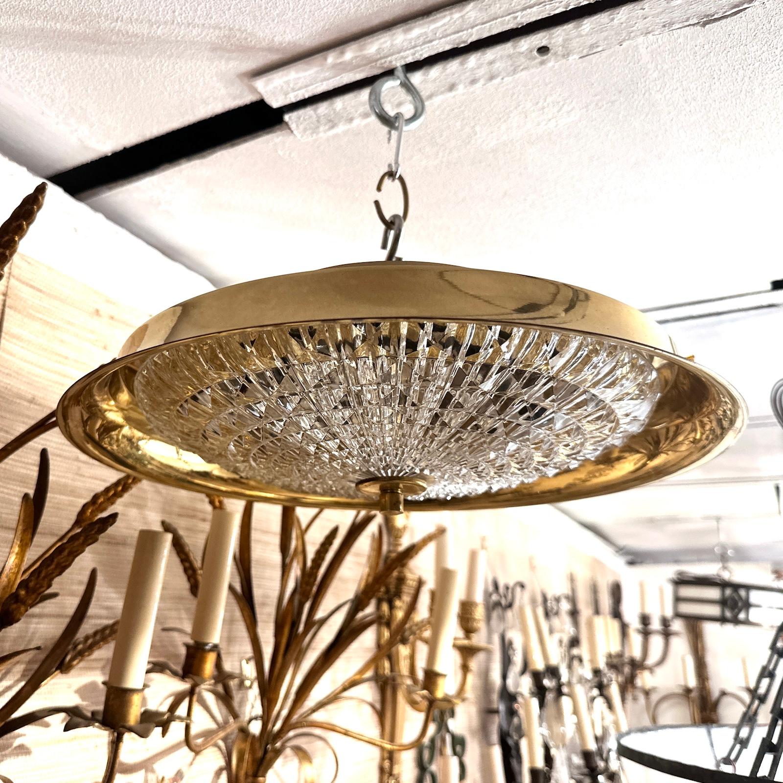 Swedish Molded Glass Flush-Mounted Light Fixture For Sale 3